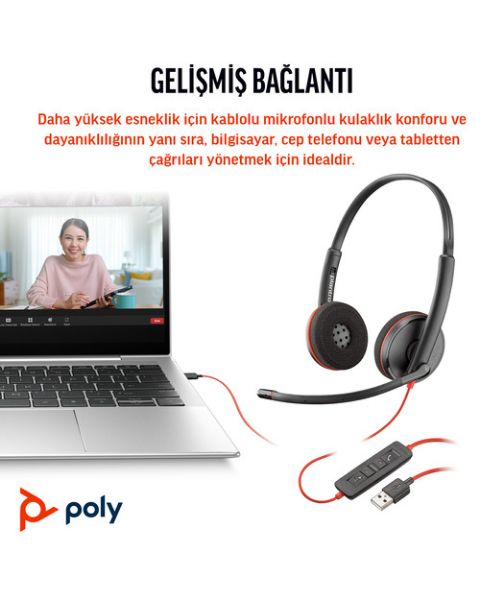 Poly BW 3220 Stereo USB-C HS +USB-C/A resmi